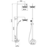 Душевая система Cezares CZR-B-CDA-NOP Черная матовая — фото 2, Душевые стойки
