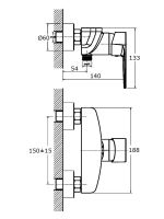 Смеситель для душа Orange Flipo M23-200cr Хром — фото 2, Смеситель для душа