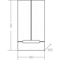 Подвесной шкаф СанТа Лондон 48 1 ящик Белый — фото 3, Шкафы для ванной