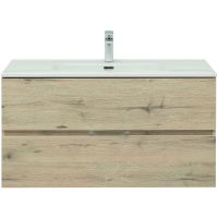 Тумба под раковину Aquanet Алвита New 100 277521 подвесная Дуб Веллингтон — фото 2, Тумбы под раковину