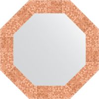 Зеркало Evoform Octagon 53х53 BY 3742 в багетной раме - Соты медь 70 мм — фото 1, Мебель для ванной