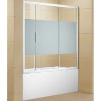 Шторка на ванну Aquanet Practic AE10-B-165H150U-CP 165 273602 профиль Хром стекло прозрачное с шелкографией — фото 2, Шторки для ванной раздвижные