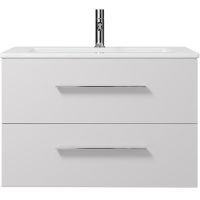 Тумба под раковину Creto Ares 80 10-1113W подвесная Белая — фото 1, Тумбы под раковину