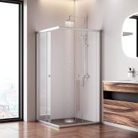 Душевой уголок AM.PM Sunny 100х100 W87G-403-100100-MT профиль Хром матовый стекло прозрачное — фото 2, Квадратные душевые уголки