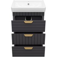 Товар: Тумба с раковиной Brevita Gloster 60 УТ000012446 Графит матовый - фото 3 Тумба с раковиной Brevita Gloster 60 УТ000012446 Графит матовый — фото 3, Мебель для ванной