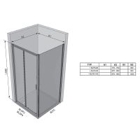 Душевая стенка Ravak Blix BLPS-100 9BHA0U00ZH профиль Сатин стекло Графит — фото 4, Боковые стенки