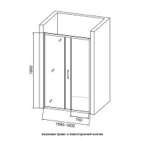 Товар: Душевая дверь в нишу Orange E02-160TCR 160 профиль Хром стекло прозрачное - фото 7 Душевая дверь в нишу Orange E02-160TCR 160 профиль Хром стекло прозрачное — фото 7, Раздвижные душевые двери