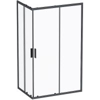 Комплект душевого уголка с душевой системой и аксессуарами AM.PM Gem S 120x80 WK93ER профиль Черный матовый стекло прозрачное — фото 5, Душевые уголки