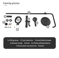 Товар: Душевая система Gappo G90 G2490-6 с термостатом Черная матовая - фото 13 Душевая система Gappo G90 G2490-6 с термостатом Черная матовая — фото 13, Душевые стойки