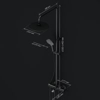 Душевая система AM.PM Like F0780522 с термостатом Черная матовая — фото 18, Душевые стойки