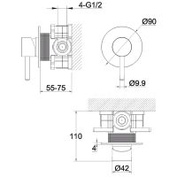 Смеситель для душа Whitecross Y brushed gold Y1245GLB Брашированное золото — фото 3, Смесители