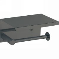 Держатель туалетной бумаги Boheme Uno 10971-SGM с полкой Оружейная сталь глянцевая — фото 1, Держатели туалетной бумаги