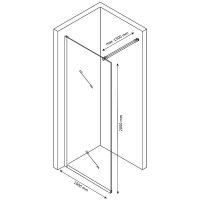 Товар: Душевая перегородка Berges Sky Black 100х200 064014 профиль Черный матовый стекло тонированное - фото 7 Душевая перегородка Berges Sky Black 100х200 064014 профиль Черный матовый стекло тонированное — фото 7, Душевые перегородки