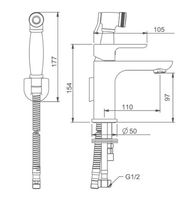 Смеситель для раковины Gappo G48 G1048-1 с гигиеническим душем Белый Хром — фото 10, Смесители