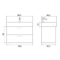 Тумба под раковину Creto Tivoli 80 8-1377W подвесная Белая — фото 4, Мебель для ванной