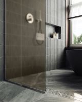 Душевая перегородка Maybah Glass MGD-697-5у 790x1950 в узком профиле Хром матовый стекло бронзовое матовое — фото 6, Душевые перегородки