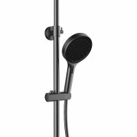 Душевая система Vincea Inspire с термостатом Вороненая сталь арт-VSFS-3I12TGM — фото 6, Душевые стойки