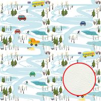 Фреска детская Ortograf Для самых маленьких 32915 Фактура флок FLK Флизелин (2,7*2,7) Голубой/Белый, Автомобили/Деревья — фото 1, Фрески