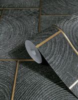 Обои Marburg Natural Opulence 33223 Винил на флизелине (0,7*10,05) Черный, Геометрия/Под дерево — фото 3, Обои для стен