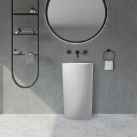 Товар: Раковина Abber Stein 50 AS2501-H Белая матовая - фото 3 Раковина Abber Stein 50 AS2501-H Белая матовая — фото 3, Раковины напольные