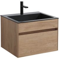 Тумба под раковину Vincea Chiara 60 VMC-2C600NO подвесная N.Oak — фото 2, Тумбы под раковину