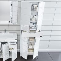 Шкаф пенал СанТа Родос 60 Белый — фото 3, Пеналы для ванной комнаты