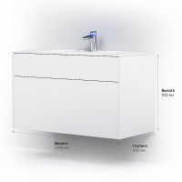 Тумба под раковину AM.PM Inspire V2.0 100 M50AFHX1003WM подвесная Белая матовая — фото 10, Мебель для ванной