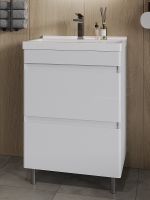 Тумба с раковиной Orange Topline-Lyon 60 Белый глянец арт-TLNF60+RA — фото 2, Тумбы с раковиной