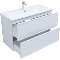 Тумба под раковину Aquanet Арт 100 313257 подвесная Белая матовая — фото 3, Мебель для ванной