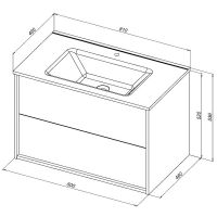 Тумба под раковину Aquanet Lino 80 Flat 287543 подвесная Дуб веллингтон — фото 9, Тумбы под раковину