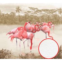 Фреска Ortograf Paradise 32234 Фактура бархат FX Флизелин (3*2,7) Бежевый/Розовый, Деревья/Птицы арт-32234 (бархат FX) — фото 1, Фрески