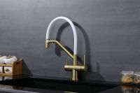 Смеситель для кухни Splenka S70.62.03 Золото матовое Белый — фото 37, Смесители для кухни