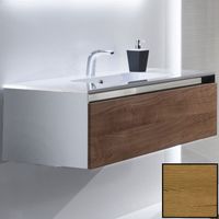 Тумба с раковиной SanVit Кубэ-1 100 kkube1100 с фактурой под дерево подвесная Акация светлая — фото 1, Тумбы с раковиной