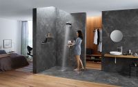 Стеклянная полка Hansgrohe Rainfinity 50 26844700 Белый матовый Графит — фото 4, Полки для ванной и душа