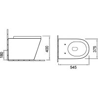 Комплект унитаза SantiLine SL-5020MB со смывным бачком SL-05 с Черной матовой клавишей смыва — фото 3, Унитазы