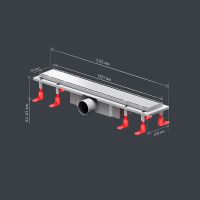 Душевой лоток AM.PM PrimeFlow 50 W02SC-U11-050-04SB с решеткой Хром матовый / под плитку Tile — фото 27, Душевые лотки