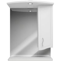 Зеркало со шкафом DIWO Переславль 60 R PER.Z.60/P/W с подсветкой Белое — фото 1, Мебель для ванной