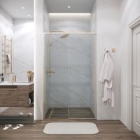 Душевая дверь Grossman Galaxy 130 100.K33.01.130.32.00 профиль Золото сатин стекло прозрачное — фото 7, Раздвижные душевые двери