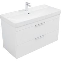 Тумба под раковину Aquanet Ирис new 100 339280 подвесная Белый глянец — фото 4, Мебель для ванной