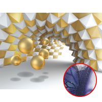 Фреска Ortograf 3D 33492 Фактура бархат серебро FX-S Флизелин (3,6*2,7) Белый/Золото, Абстракция — фото 1, Фрески