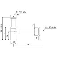 Сифон для раковины Aquatek AQ6012MB Черный матовый — фото 2, Сифоны для раковины