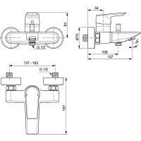 Смеситель для ванны Ideal Standard Tesi A6583AA Хром — фото 4, Смеситель для ванны