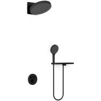 Душевая система Vincea Inspire VSFW-3I22MT3RMB с термостатом Черная матовая — фото 1, Встраиваемые душевые комплекты