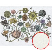 Фреска Ortograf Grafika Natura 31528 Фактура флок FLK Флизелин (3,5*2,7) Белый/Разноцветный, Цветы/Абстракция — фото 1, Фрески
