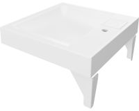 Раковина Paola Siena 60x60 на стиральную машину Белая глянцевая — фото 4, Раковины