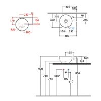 Раковина Globo T-Edge 40 R TE040BI*0 Белая — фото 3, Раковины