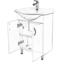 Тумба с раковиной Orange Лайт 60 LA-60TUW+RA Белый глянец — фото 15, Тумбы с раковиной