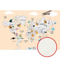 Фреска детская Ortograf Для самых маленьких 32912 Фактура флок FLK Флизелин (4,1*2,7) Розовый/Разноцветный, Карты — фото 1, Фрески