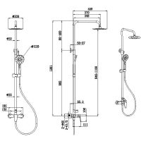 Душевая система Allen Brau Eclipse 5.E1006-31 Черная матовая — фото 4, Душевые стойки