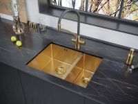 Кухонная мойка Paulmark Gerberg 59/2S Uni PM225944-BGL Брашированное золото — фото 3, Кухонные мойки